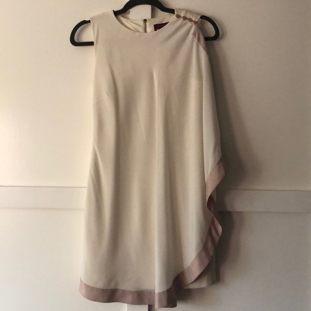 Cream dress with champagne trim
